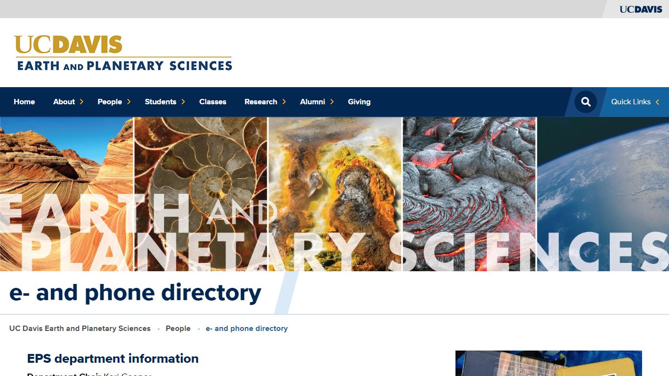 e- and phone directory | UC Davis Earth and Planetary Sciences